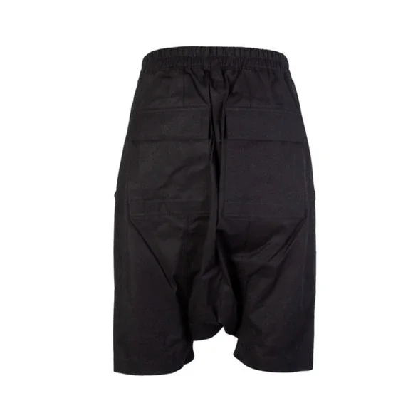 RICK OWENS CARGO PODS SHORTS BLACK Zipper Drawstring Tecuatl Size IT 48